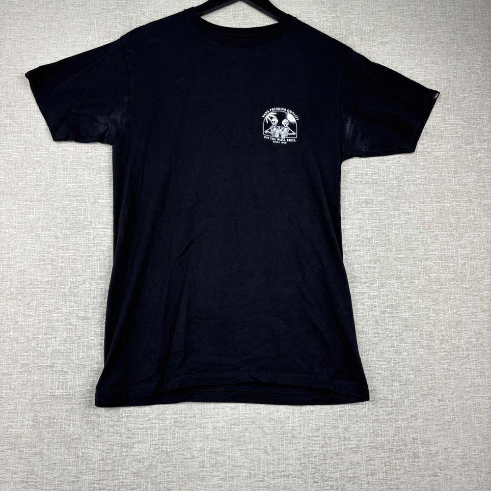 Vans Off The Wall Bros Skeleton Beer Graphic T-Shirt Black Mens Medium